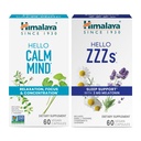 Himalaya Hello Calm mind ととも に Bacopa のために リラクゼーション, 焦点と集中 & 睡眠サポートのためのMelatoninとHello ZZZs, 60 カプセルそれぞれ - バンドル