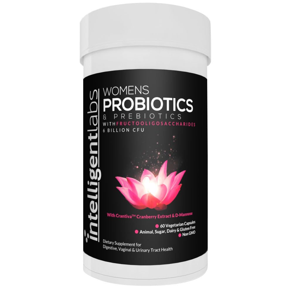 Cranberry Extract、D-Mannose、Prebioticsとインテリジェントラボ女子プロバイオティックスフォーミュラ、6億CFUプロバイオティクス、1カプセル1日、60日の供給、第三者は純度のために検証