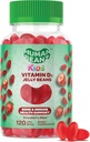 ビタミンD3の子供のためのゼリー豆のガミー、25mcg/1000 IU ビタミンD、栄養ベジタリアンサプリメント、120 イチゴブラストゼリー豆、コシャ