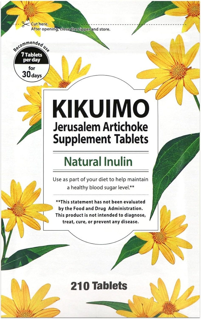NAFFY KIKUIMOエルサレムアーティチョークサプリメント - インリン、食物繊維、有機、日本製210錠