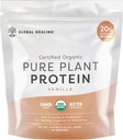 Global Healingビーガンバニラ, 女性&男性のための植物ベースのプロテインパウダー, オーガニック, 食事の交換 (20 のサービング, タンパク質の 20 g)