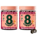 8Greens Supergreens Gummies | メタボリズム、免疫&フォーカス、消化の健康酵素、有機: クロレラ、スピルリナ、アロエベラ、ピーチ風味、100カウント