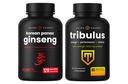 NutraChamps韓国のGinsengのカプセルおよびTribulusのカプセル2のパックの束