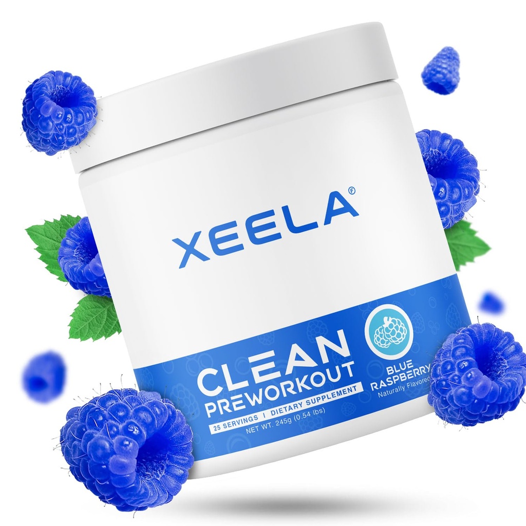 XEELAプレワークアウトパウダー - クリーン&テスト - ジッタフリー、セーフ、ナチュラル - サーモニックエネルギー、フォーカス、および耐久性w /クレアチン、有機カフェイン、および植物ベースのシトルリン(ブルーラズベリー)を増加させる