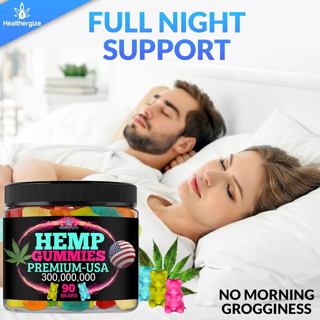 Hemp Gummies for Relaxation and Rest-Natural Hemp Oil Gummies, 新鮮なフルーティーフレーバー おいしい救済-Made in USA-High Potency Gummy Edibles-Extra Strengths 90 Bears