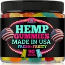 Hemp Gummies for Relaxation and Rest-Natural Hemp Oil Gummies, 新鮮なフルーティーフレーバー おいしい救済-Made in USA-High Potency Gummy Edibles-Extra Strengths 90 Bears