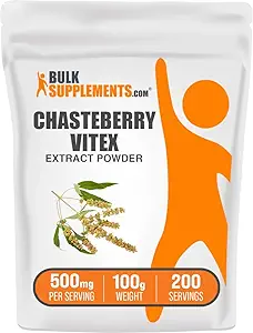BulkSupplements.com Chasteberry Extract Powder - Vitex Berry、Herbal Supplement - ビーガン&グルテンフリー、500mg/サービング、500g(1.1ポンド)(パッケージ1)