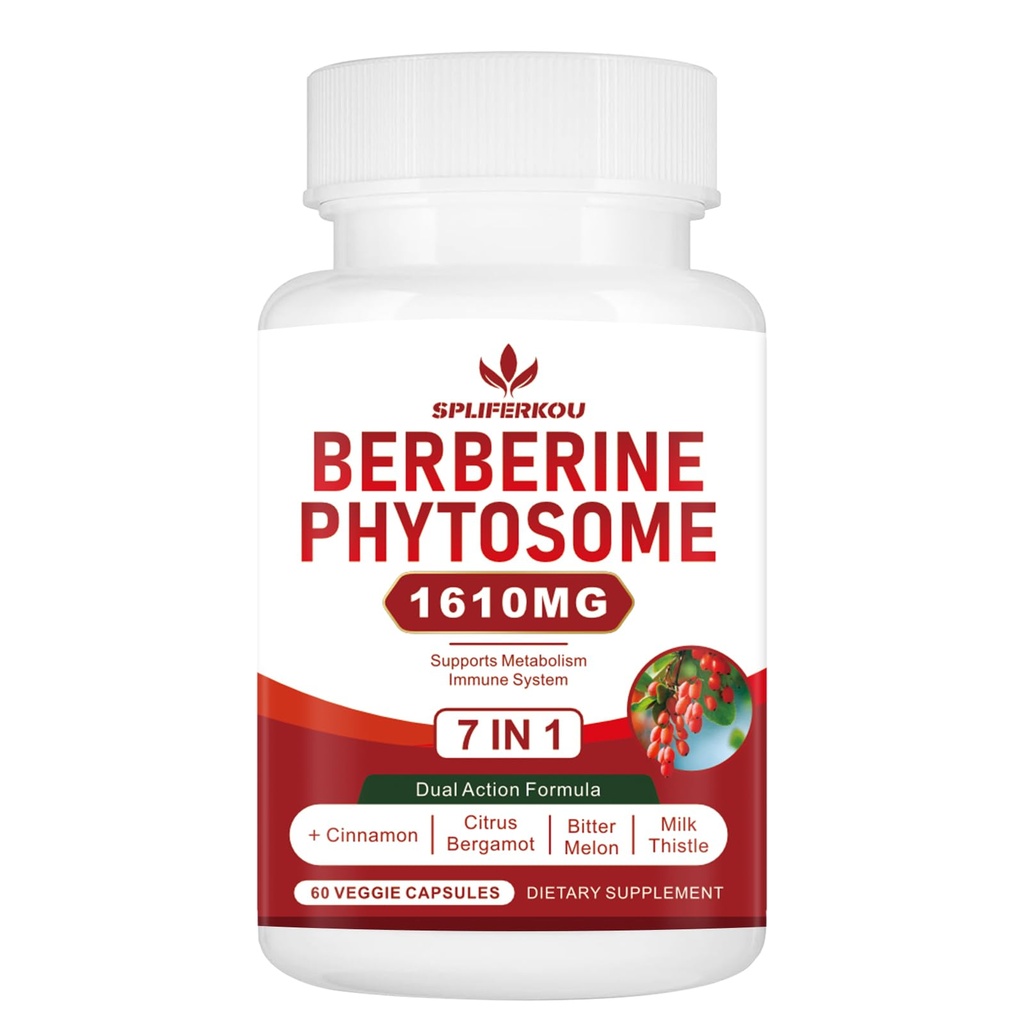 セイロンシナモン、ベルベリンコンプレックスと7-in-1 Berberine Phytosomeは、メタボリック、肝臓機能、免疫システム、非GMO、グルテンフリー - 60カプセルをサポート