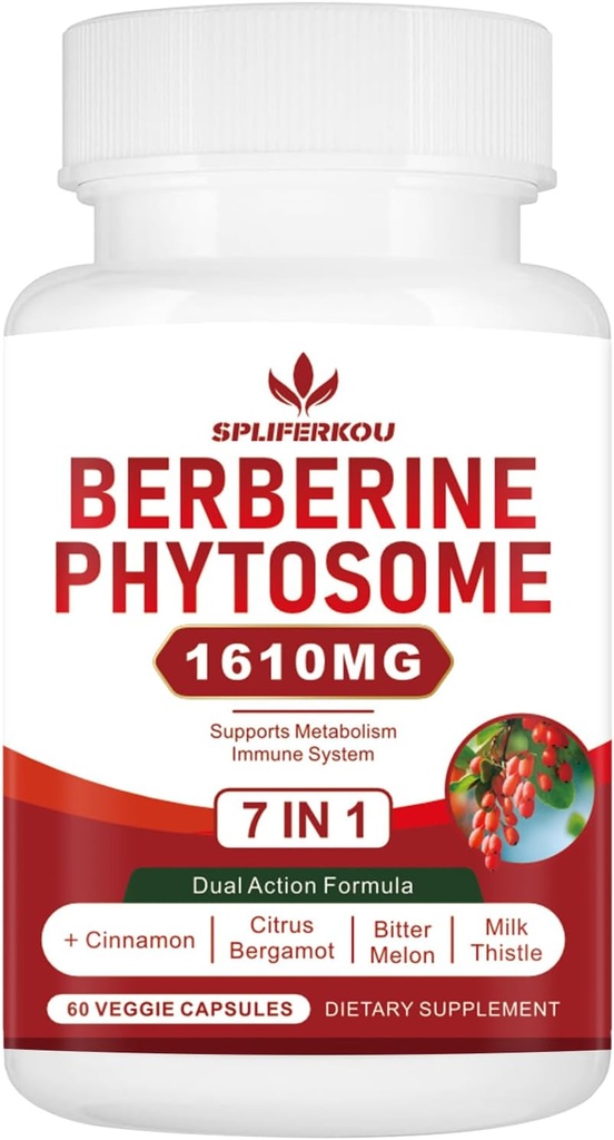 セイロンシナモン、ベルベリンコンプレックスと7-in-1 Berberine Phytosomeは、メタボリック、肝臓機能、免疫システム、非GMO、グルテンフリー - 60カプセルをサポート