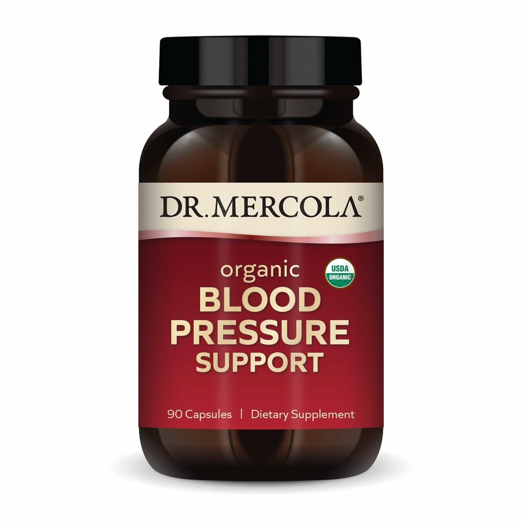 Dr. Mercola Organic Blood Pressure Support - 健康な循環をサポート - 高機能グレープシードエキス - 非GMO&大豆フリー - 90カプセル(90サービング)