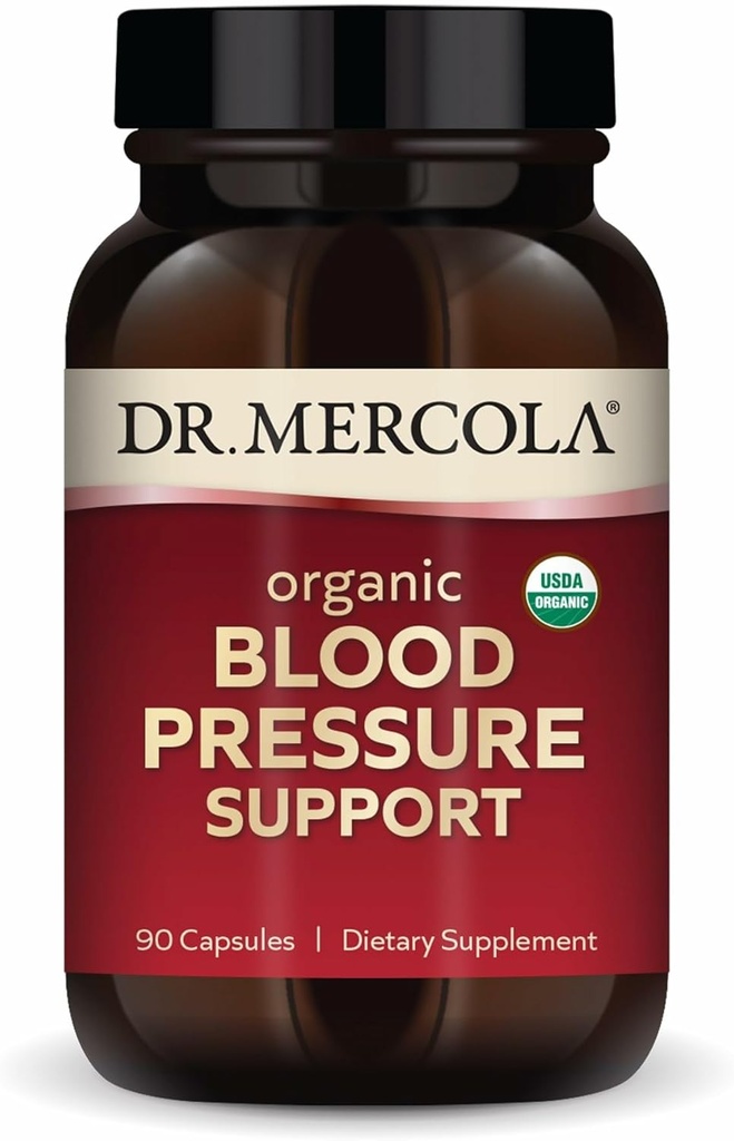 Dr. Mercola Organic Blood Pressure Support - Supports Healthy Circulation - High-Potency Grape Seed Extract - Non-GMO & Soy-Free - 90 Capsules (90 Servings)