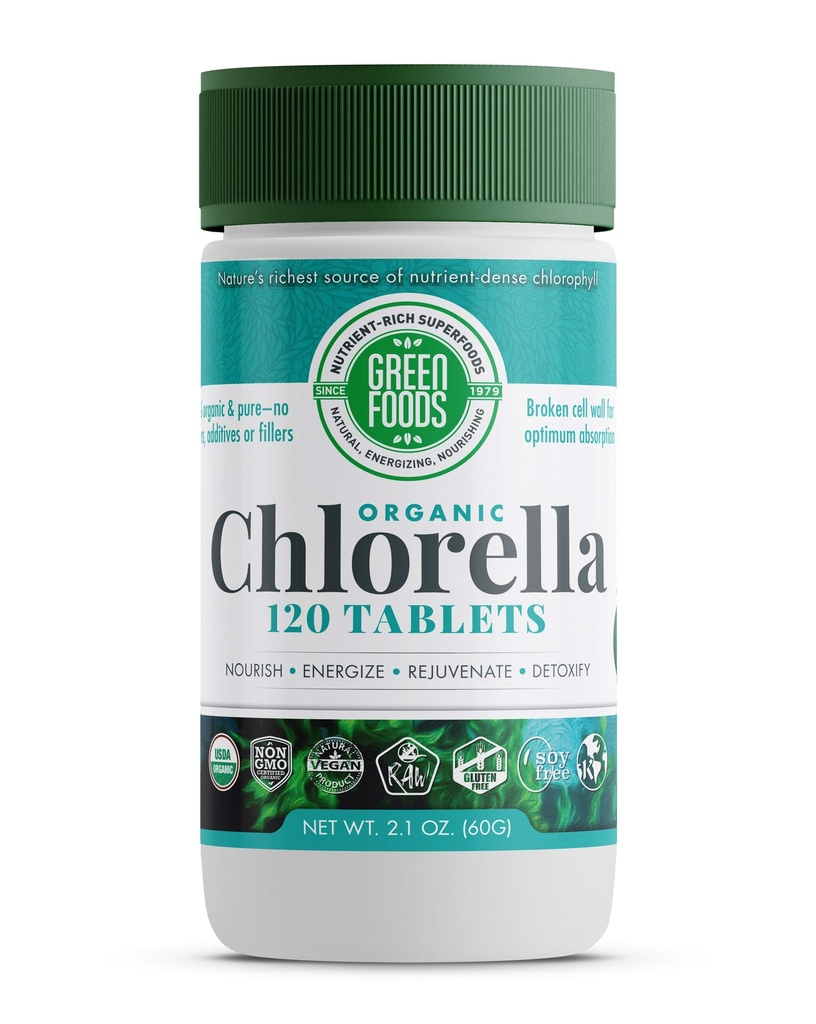 緑の食糧有機性Chlorella 500のMg、120の計算