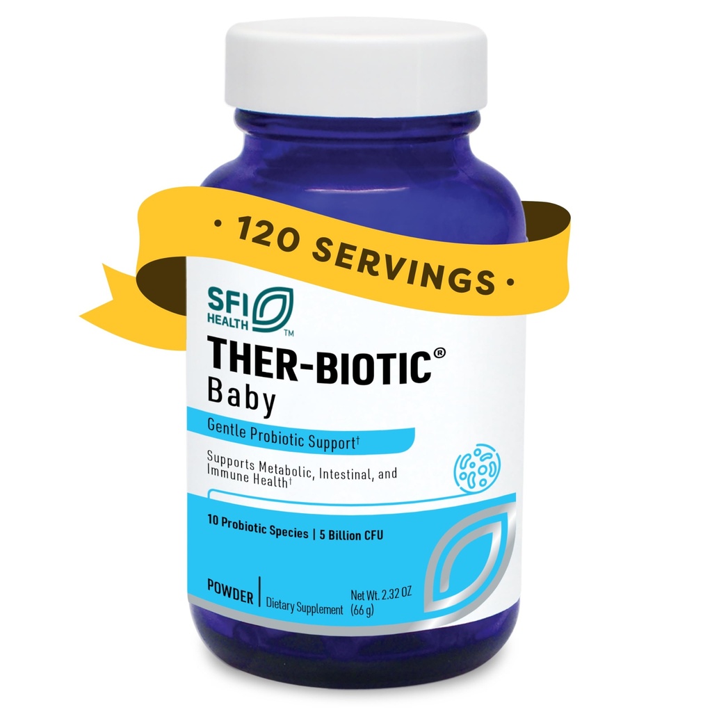 Klaire Labs SFI Health Ther-Biotic Baby - Toddler Probiotic for Kids, Infants & Babies - Microbiome & Bowel Support - Probiotic Powder, Add to Baby Formula, Breast Milk or Solid Food (120 人前)