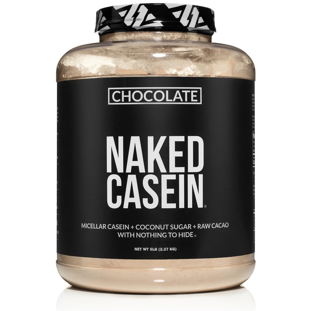 Nakedチョコレートカゼイン - チョコレートミセラーカゼインタンパク質 - 5ポンドバルク、GMOフリー、グルテンフリー、大豆フリー、防腐剤なし - 筋肉の成長を刺激 - 回復を強化 - 60の給餌