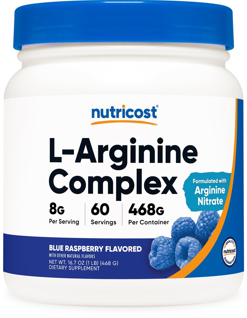 Nutricost L-Arginine Complex(ブルーラズベリー、60サービング) - グルテンフリー、非GMO