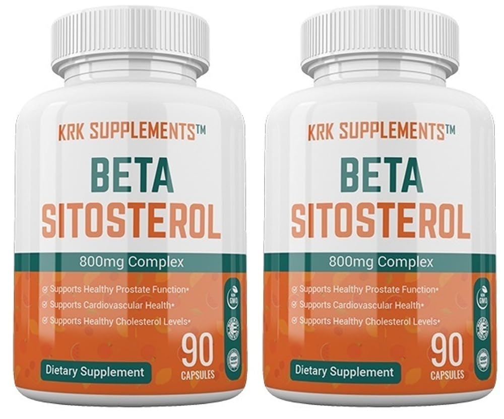 KRK SUPPLEMENTS 2 Bottles Beta Sitosterol 800mg Per Serving 180 Total Capsules Prostate Support