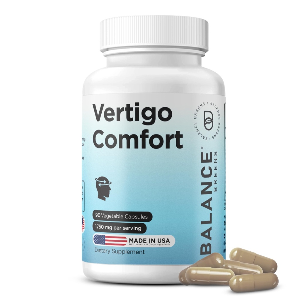 Vertigoの救助の補足1750mgの90のカプセル-動きの病気、Dizziness、Tinitusの片頭痛、内部の耳のバランスのための自然なサポート(パッケージ1)