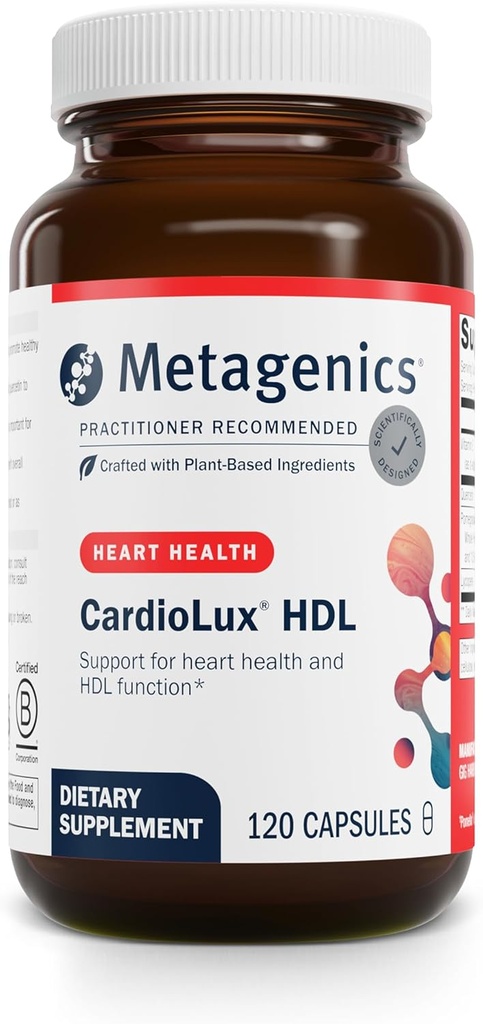 Metagenics CardioLux HDL - HDL機能と心の健康をサポート* - Lycopene、Pomegranateエキス&Quercetin -グルテンフリー&非GMO - 120カプセル