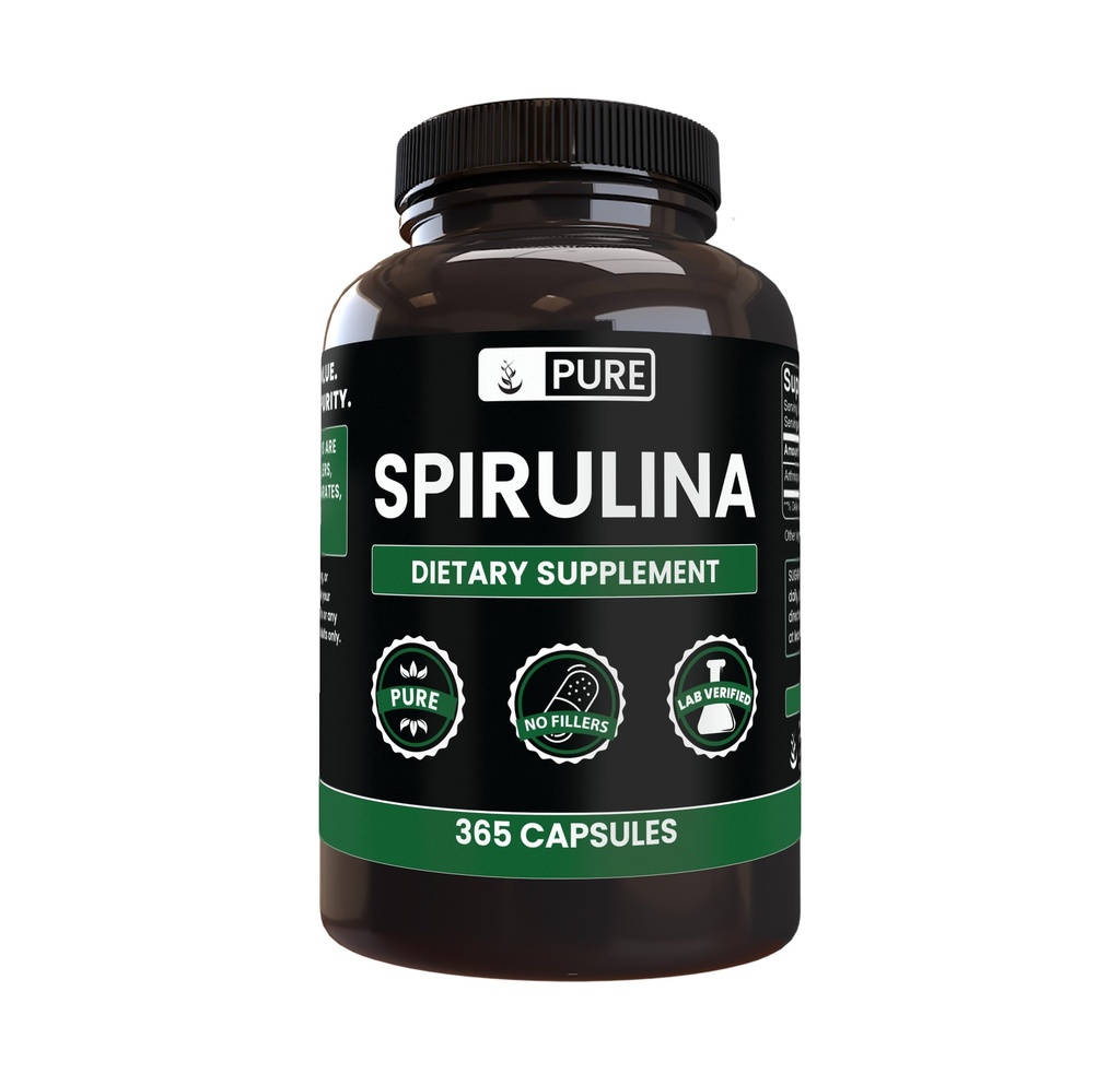 Pure Original Ingredients Spirulina (365 Capsules) No Magnesium Or Rice Fillers, Always Pure, Lab Verified