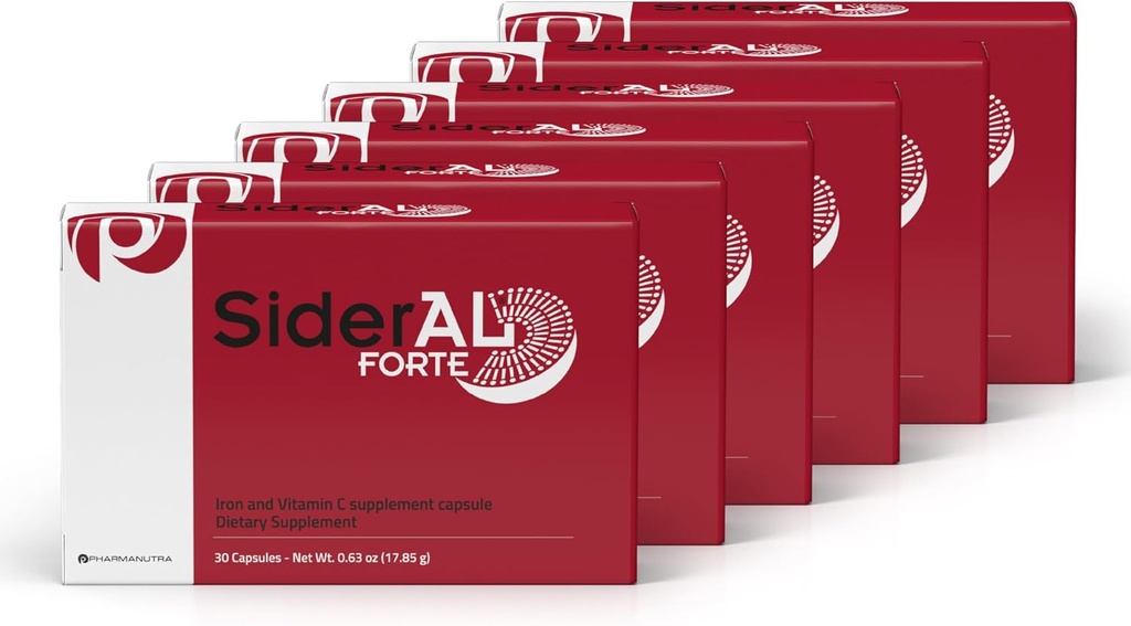 女性のおよび人のためのサイドラル フォルテの鉄の補足およびビタミンC - 欠乏および貧血サポートのための優れた補足 - 吸着 - 胃の穏やかな - 非便秘 - 180の帽子