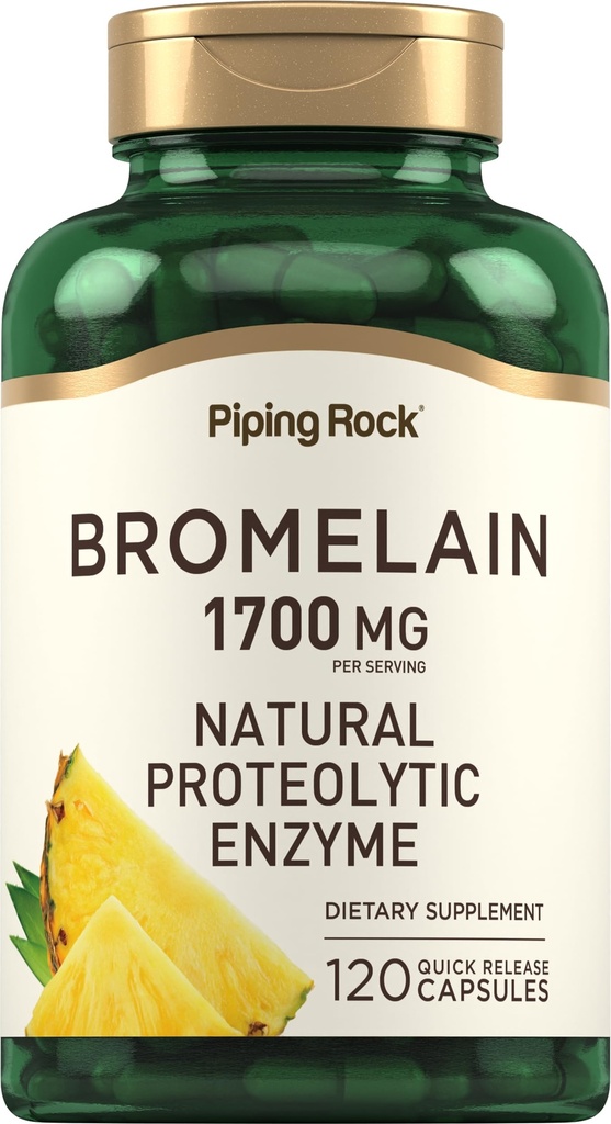 パイピングロックブロムレインサプリメント | 1700mg | 120カプセル | パイナップル酵素 | 非GMO、グルテンフリー