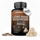 ライオンズマネ茸カプセル | 4200mg ライオンズマネ茸パウダー | キノコサプリメント カプセル for 脳の健康とサポート 免疫の健康 60 野菜