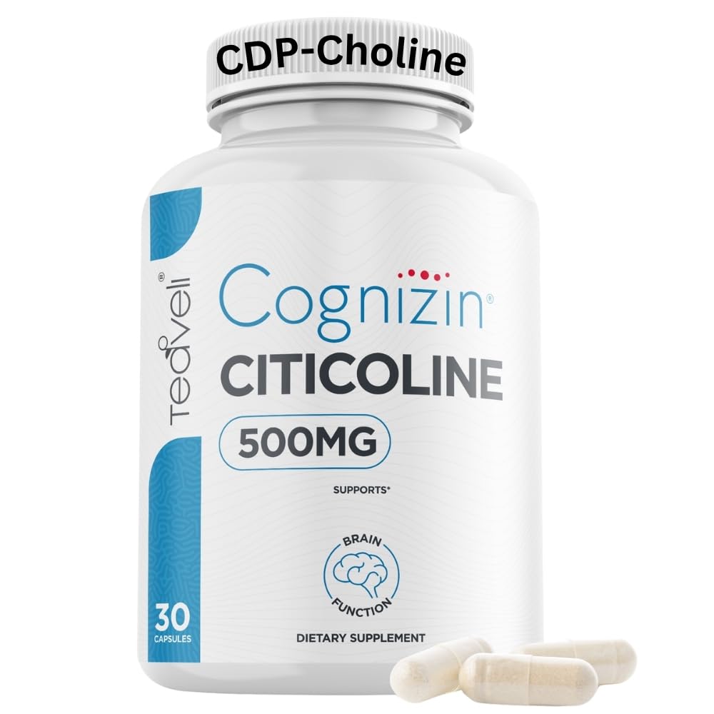 Teaveli CognizinのCiticoline- 500mg CDPのコリンのカプセル-臨床的にクラリティ、集中および記憶を支える脳の補足-ほとんどのBioavailable形態のコリンの補足- 30のサービング