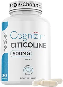 Teaveli CognizinのCiticoline- 500mg CDPのコリンのカプセル-臨床的にクラリティ、集中および記憶を支える脳の補足-ほとんどのBioavailable形態のコリンの補足- 30のサービング