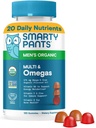 人のためのSmartyPantsのMultivitamin、有機性グミ:Methylfolate、オメガ3 (ALA)、ビタミンD3、C、ビタミンB12、B6、A、免疫サポート、ビオチン、ベジタリアン、120グミ(30日の供給)のためのK及び亜鉛