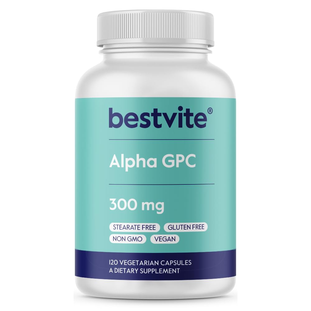 BESTVITEアルファGPCチョリン600mg/サービング(120ベジギーカプセル) - ない Stearates - ビーガン - 非GMO -グルテンフリー