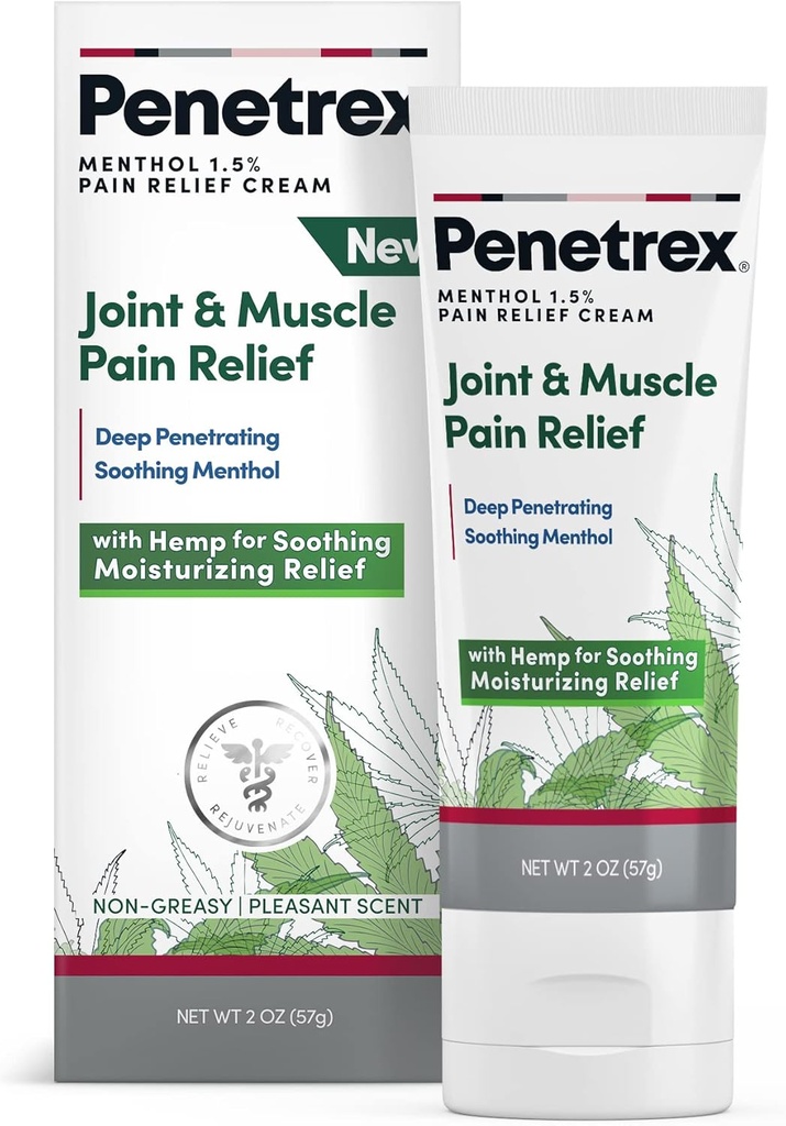 Penetrex Soothing 関節 & 筋肉痛 救済 クリーム と 麻 - ディープ 浸透 menthol, Arnica と Hemp for Soothing, Hydrating 救助 - Non-Greasy, 簡単に 適用する, 快速 Scent- 2oz 絞める チューブ