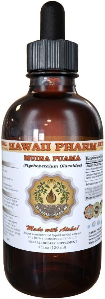 HawaiiPharm Muira Puamaの液体のエキス、有機Muira Puama (Ptychopetalum Olacoides)のチンキの補足2のoz