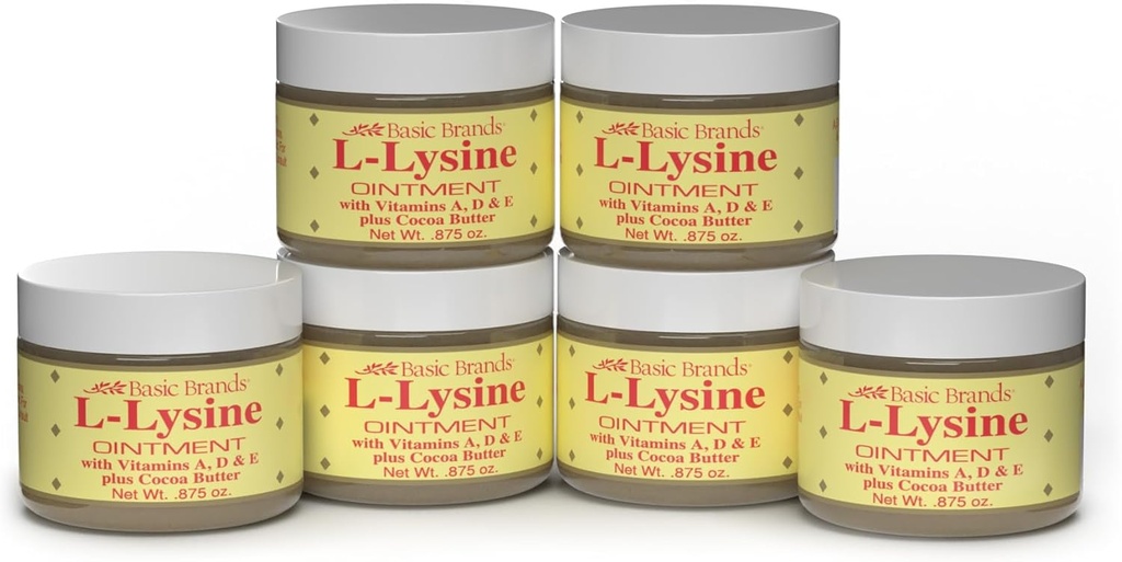 ベーシックブランド - L-Lysine Ointment - 0.875 oz - Lysine Cold Sore Treatment and Blister Rescue - Soothes Chapped Lips and Dry Skin - 6 パック