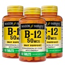 天然ビタミンB12 50 mcg、カルシウム、300、日の供給、自然エネルギーレベルをサポートするためのサプリメント、100錠(パッケージ3)