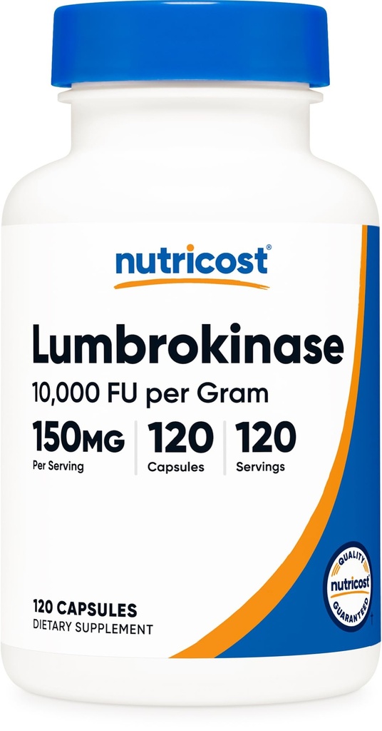 Nutricost Lumbrokinaseカプセル150mg(120カプセル) -グルテンフリー、ビーガン、GMOフリー