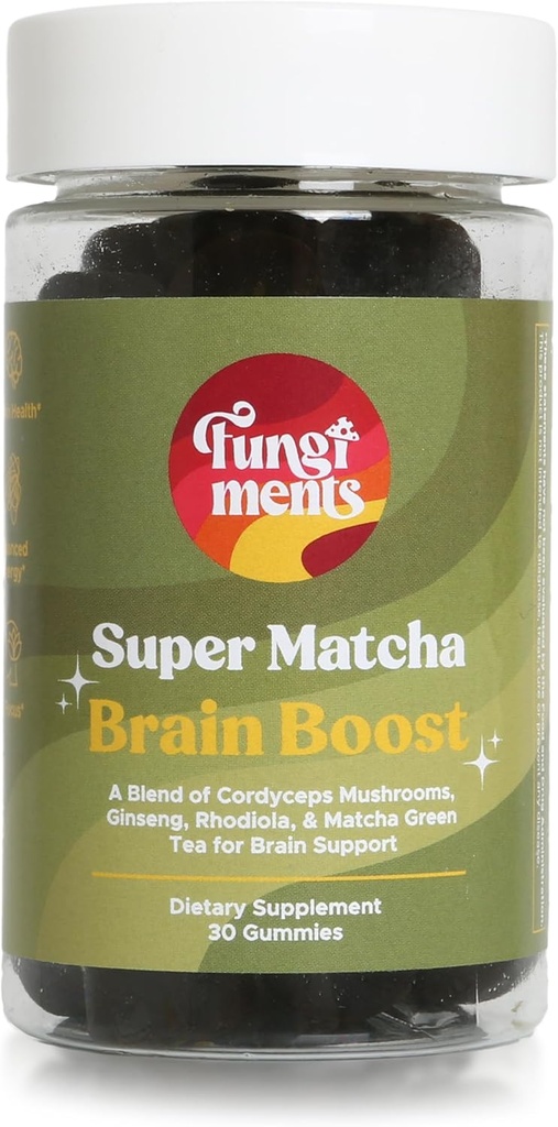 Fungimentsスーパー抹茶 - コーディセプキノコ、緑茶パウダー、Ginseng、Rhodiola - 毎日のエネルギーと耐久性(30キノコガミー)