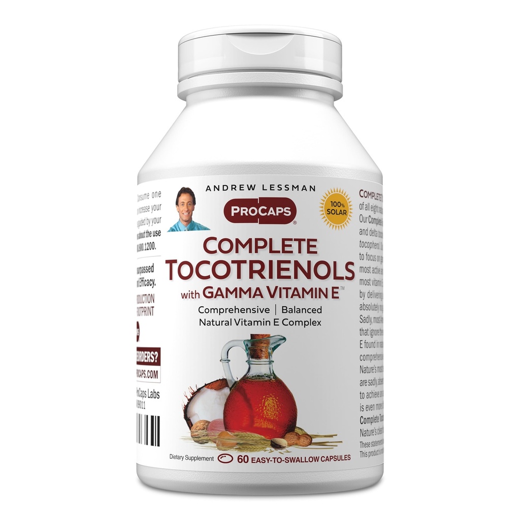 ガンマビタミンE 60Softgels - ビタミンE(アルファ、ベータ、ガンマ、デルタトコフェロール、トコトリエノール)の8つのフォームとANDREW LESSMANコンプリートトコトリエノール。 強力な酸化防止剤。 添加剤なし