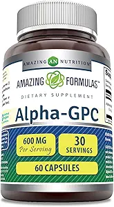 アメイジングフォーミュラアルファ GPC サプリメント | 600 Mg / サービング | 60 カプセル | Non-GMO | グルテンフリー | アメリカ製