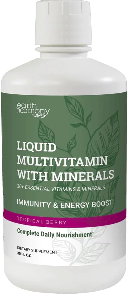 地球の調和の女性の人のための液体のMultivitamins及び人(Tropical Berryの味) - 30+液体のビタミン、鉱物及び有機性酸化防止のブレンド - 免疫サポートおよびエネルギーのための朝のMultivitamin - 32のF Oz