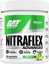 GAT SPORT Nitraflexアドバンストプレワークアウトパウダー、血流を増加させ、強さとエネルギーをブーストし、エクササイズパフォーマンスを改善し、クレアチンフリー(グリーンアップル、30サービング)