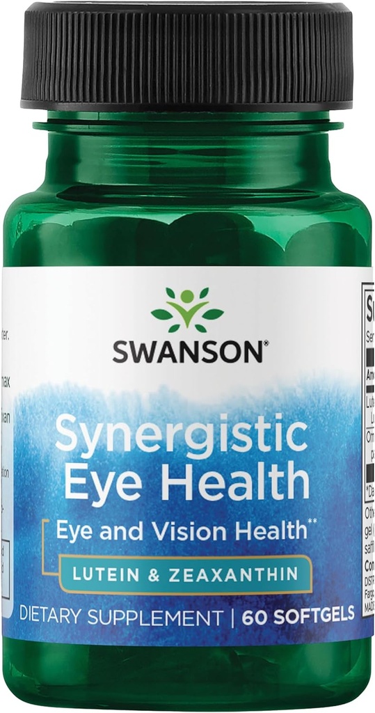 Swanson Lutein&Zeaxanthin Synergistic Eye Health Vision Retina Macula Supplement(Lutein 20mg&OmniXan Zeaxanthin 2mg) 60 ソフトゲルSgels
