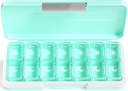 ZoksiはPmの丸薬のオルガナイザー7日、週刊の丸薬箱2日、別のコンパートメント、ビタミン、魚油、薬(緑)のための旅行丸薬の携帯用薬の丸薬のオルガナイザーを錠剤にします