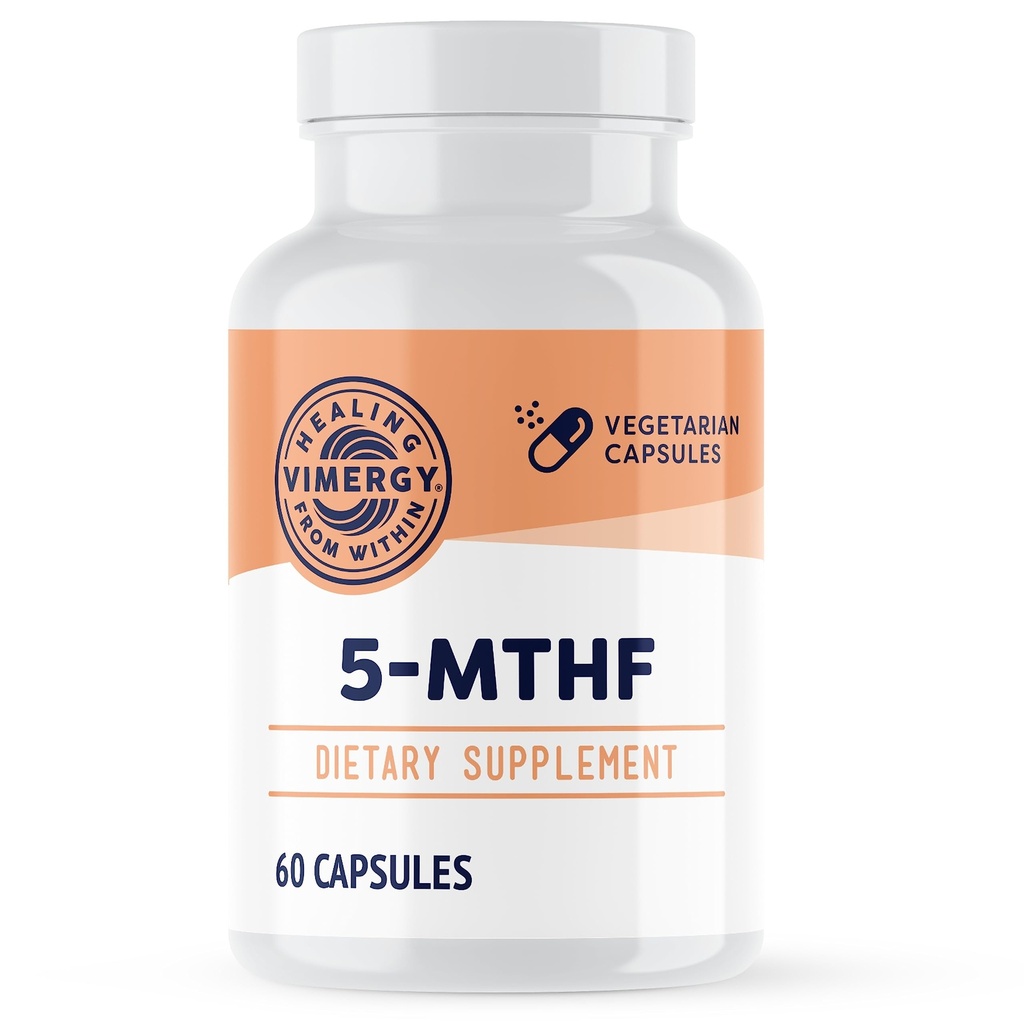 活力 5-MTHF カプセル – 60 のサービング (1 カプセル/サービング) 8500mcg L-Methylfolate グルコサミンおよび 500 mcg ビタミン B12 の補足–女性および人のビーガンのためのBioavailable Folate の補足 5 mthf (60 ct)
