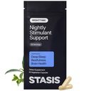 Stasis Nighttime - 興奮剤でペアにカルムと眠るカプセル - 頭蓋骨、マグノリアバーク、睡眠のためのマグネシウム、およびリラックスと気分のサポートのためのアスタキサンチンサプリメント - 25 サービング