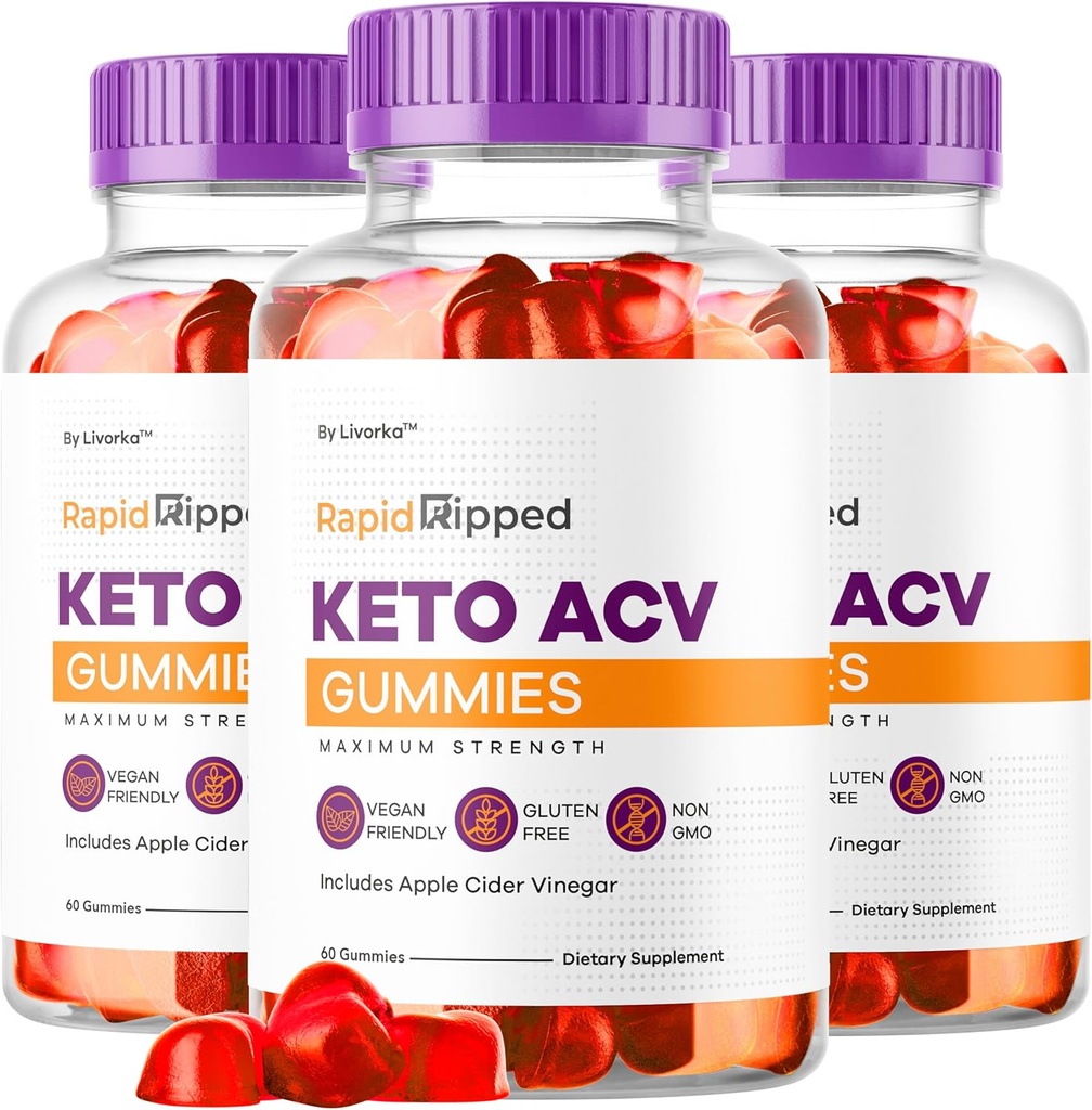 (3 パック) 急流に浸された Keto ACV のグミーの高度の方式 1050MG、RapidRipped Keto アップル サイダーのグミー、RapidRippedKeto および ACV のガミー サポート、3 か月のための 180 のグミー