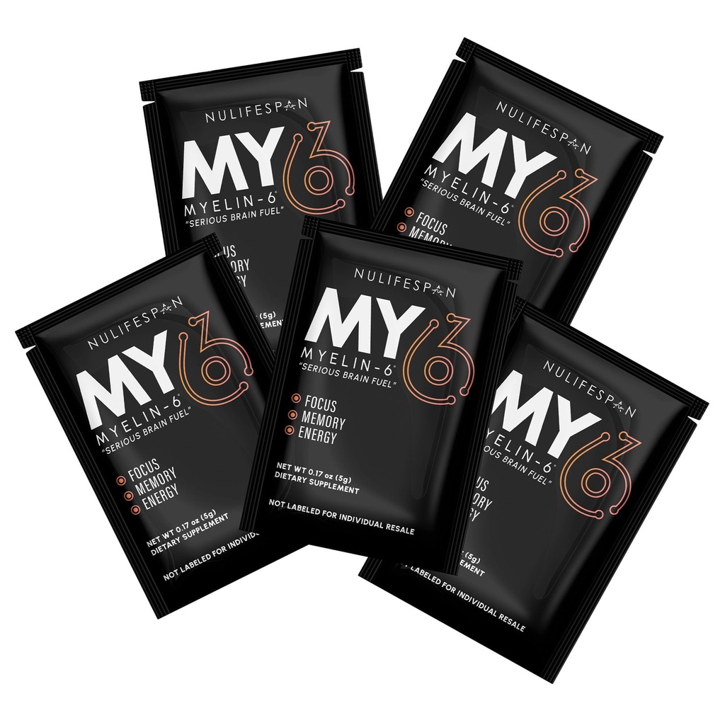 Myelin-6、サンプラーのパック、5つの単一のサーブのパック、焦点の補足及びアルファ サイズ、記憶および認知機能サポート、オレンジ タンジェリンの味、グルテンフリー、非GMO