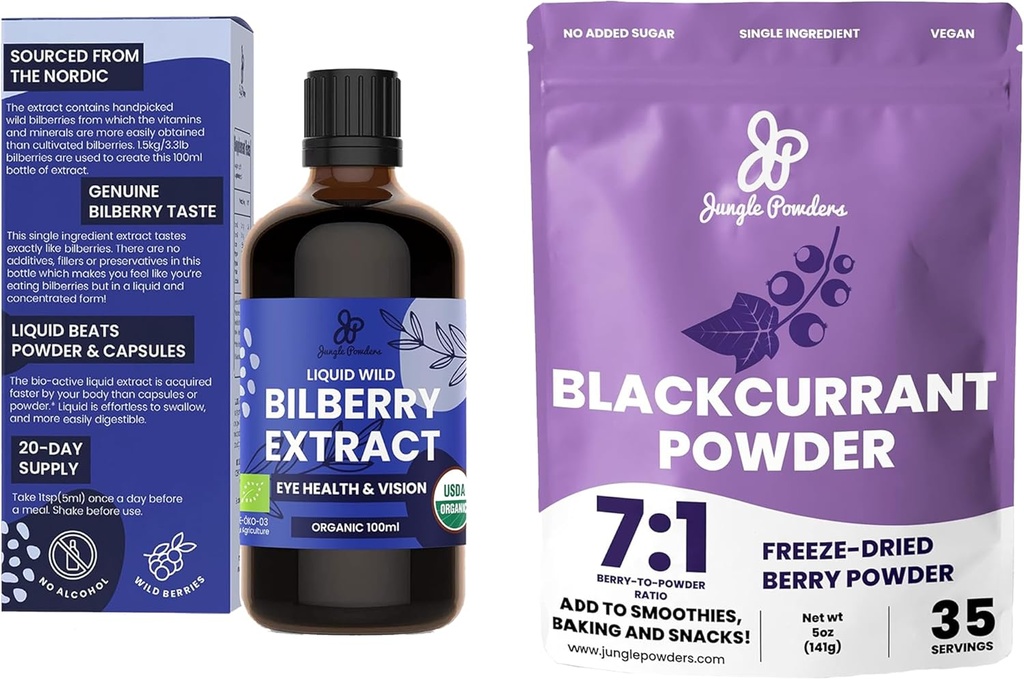 ジャングルパウダーアイズUSDAオーガニック3.4ozブラックカラントパウダーバンドフリーズドライブラックカラントエキス
