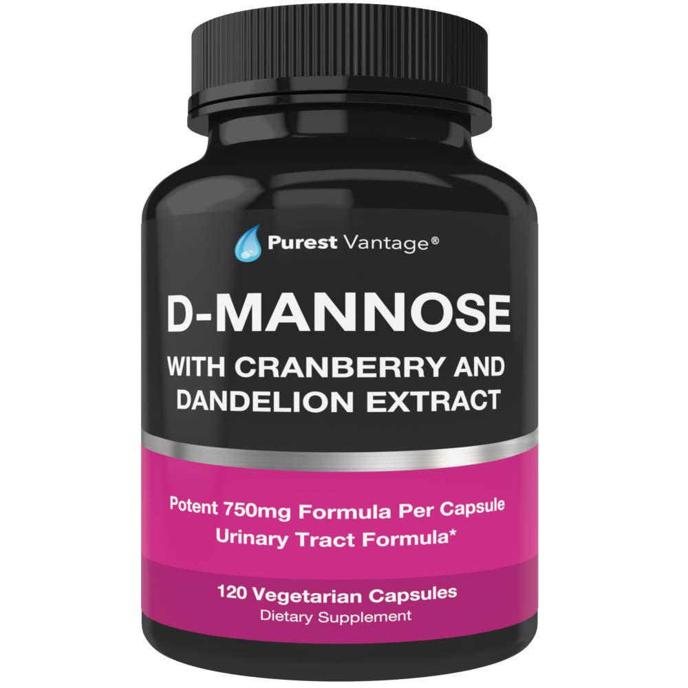 カプセルは、キャップあたり600mg D-Mannoseパウダー - 加えられたクランベリーとBradder、尿路面電車とUTIサポートの補助にタンポ抽出物 - 120ベギーキャップ