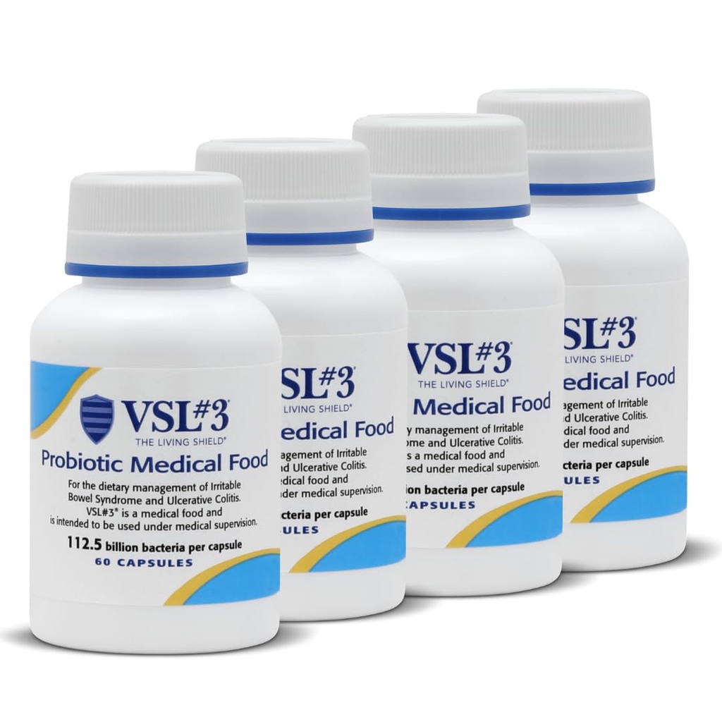 VSL #3® 消化器の健康のためのプロバイオティクス, IBS & UC 症状 - 112.5B CFUs, 高周波, 多緊張, ライブ, 冷やされたプロバイオティック, 男性と女性における腸の健康サポートのための医学食品, 240 カプセル