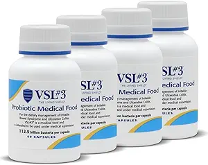 VSL #3® Probiotics for Digestive Health, IBS & UC Symptoms - 112.5B CFUs, High-Potency, Multi-Strain, Live, Refrigerated Probiotic, Medical Food for Gut Health Support in Men & Women, 240 Capsules